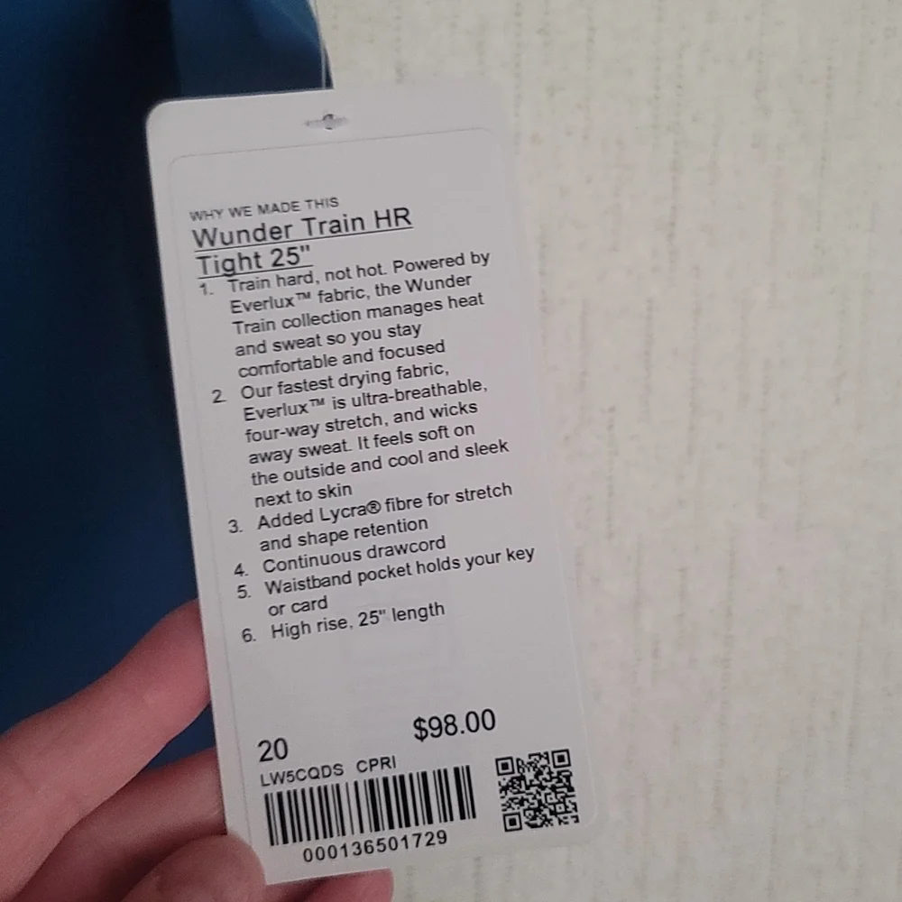LULULEMON PLUS SIZE WUNDER TRAIN HIGH RISE 25" TIGHT: CAPRI BLUE: NWT: SZ 20_2